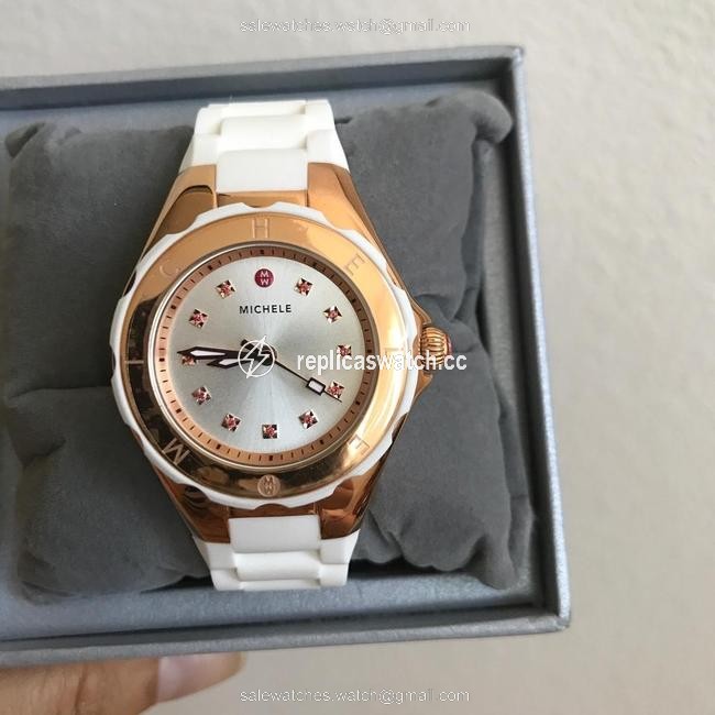 Michele Multicolor Jelly (Rosegold/White) Small Bean Topaz Mww12p000003 Watch Michele Multicolor Jelly (Rosegold/White) Small Bean Topaz Mww12p000003 Watch