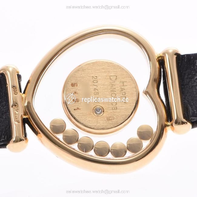 Chopard White Diamonds 18k Yellow Gold Happy Diamond Heart Quartz Womens Wristwatch 25 Mm Watch Chopard White Diamonds 18k Yellow Gold Happy Diamond Heart Quartz Womens Wristwatch 25 Mm Watch