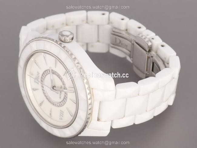 Dior Viii White With Diamonds Watch Dior Viii White With Diamonds Watch