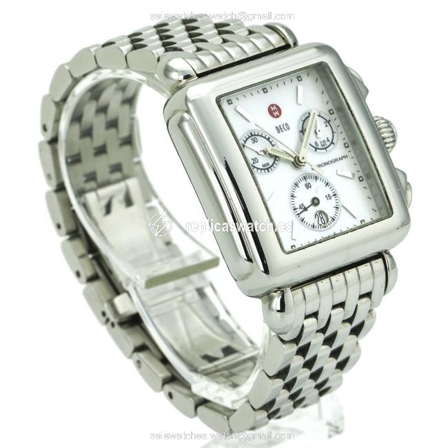 Michele Silver Deco Stainless Steel Womens Quartz with Mother Of Pearl Watch Michele Silver Deco Stainless Steel Womens Quartz with Mother Of Pearl Watch