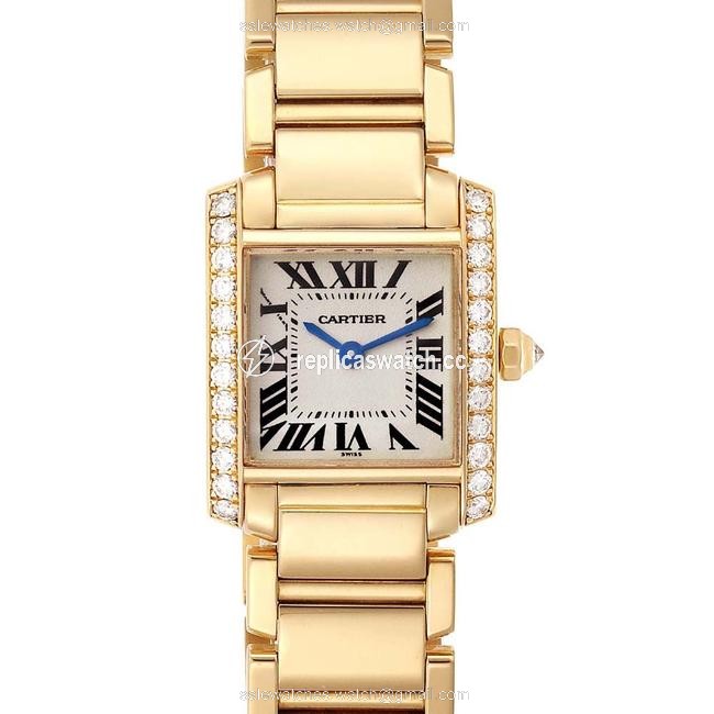 Cartier White Diamonds 18k Yellow Gold Tank Francaise We1001r8 Womens Wristwatch 20 X 25 Mm Watch Cartier White Diamonds 18k Yellow Gold Tank Francaise We1001r8 Womens Wristwatch 20 X 25 Mm Watch