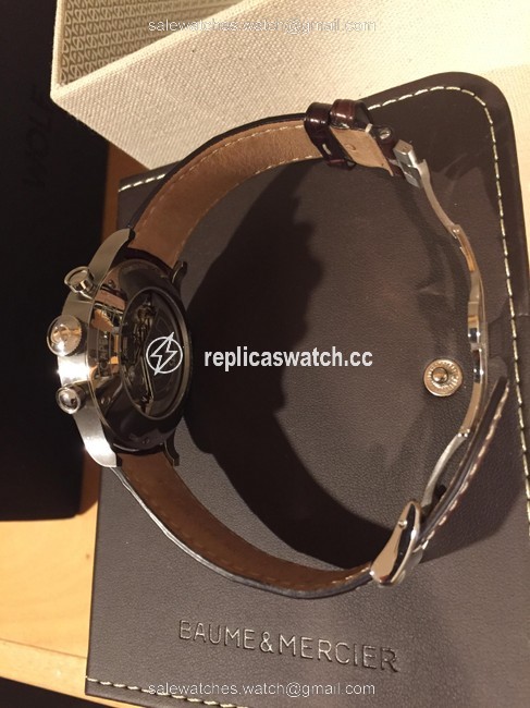 Baume & Mercier Black Dial with Brown Strap Capeland Mens 10062 Watch Baume & Mercier Black Dial with Brown Strap Capeland Mens 10062 Watch