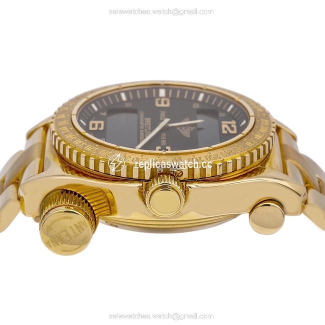 Breitling Black Emergency K76321 43mm Dial with 18k Yellow Gold Watch Breitling Black Emergency K76321 43mm Dial with 18k Yellow Gold Watch