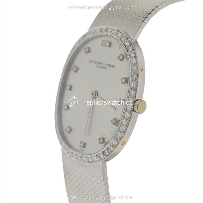 Audemars Piguet Silver Vintage 18k White Gold Diamond Manual Watch Audemars Piguet Silver Vintage 18k White Gold Diamond Manual Watch