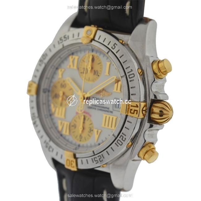 Breitling White B13358 Chronograph Cockpit Leather Strap Watch Breitling White B13358 Chronograph Cockpit Leather Strap Watch