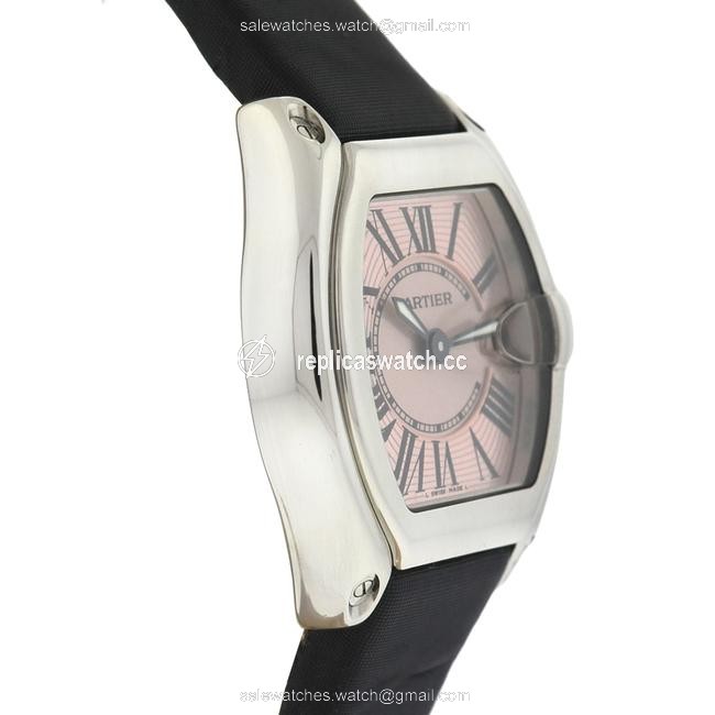 Cartier Pink 2675 Roadster Dial Stainless Steel Quartz Watch Cartier Pink 2675 Roadster Dial Stainless Steel Quartz Watch