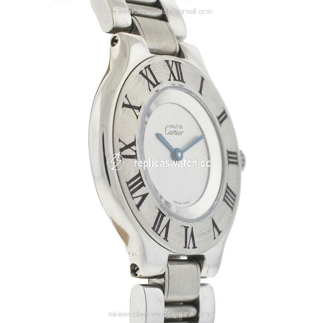 Cartier Silver 1330 Must 21 Ladies Stainless Steel Watch Cartier Silver 1330 Must 21 Ladies Stainless Steel Watch