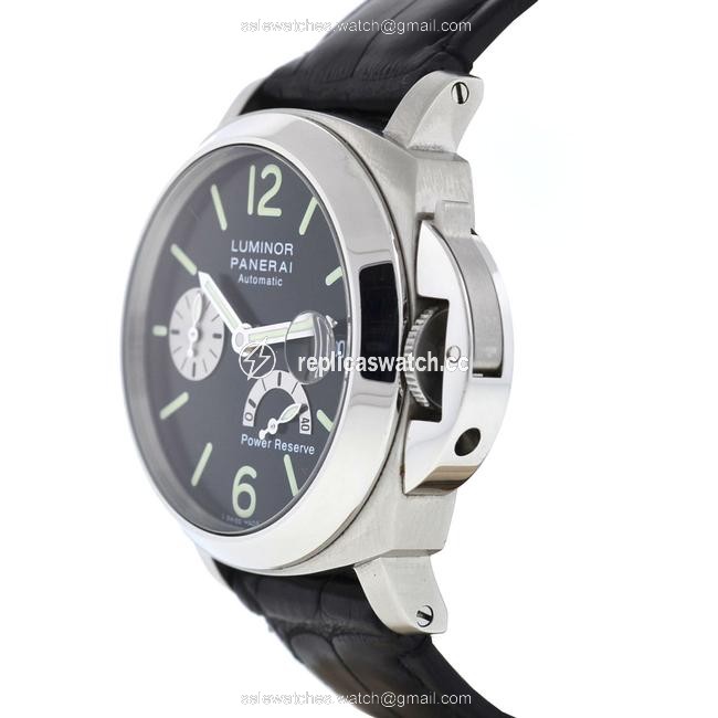 Panerai Black Luminor Pam00125 Power Reserve Leather Strap Watch Panerai Black Luminor Pam00125 Power Reserve Leather Strap Watch