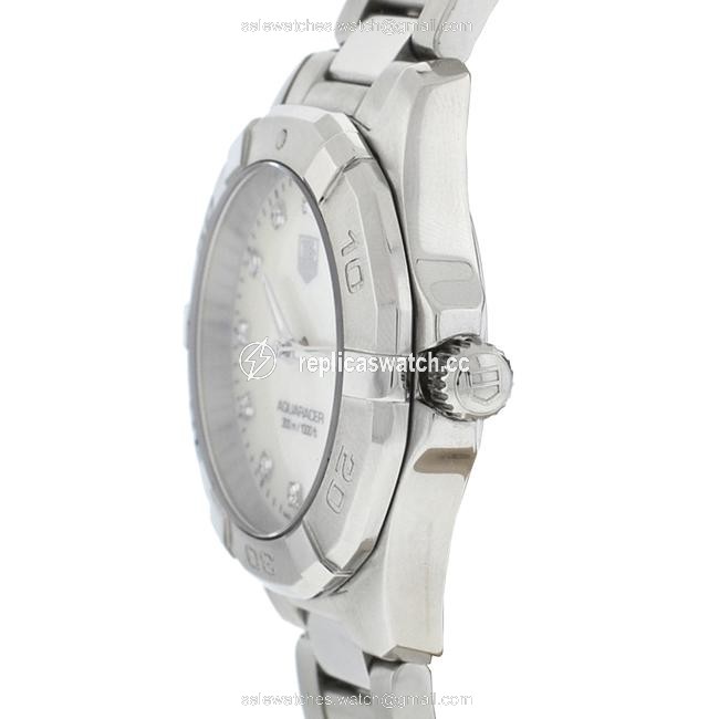 TAG Heuer Stainless Steel Way 1313 Aquaracer Quartz Mother Of Pearl Dial Womens Watch TAG Heuer Stainless Steel Way 1313 Aquaracer Quartz Mother Of Pearl Dial Womens Watch