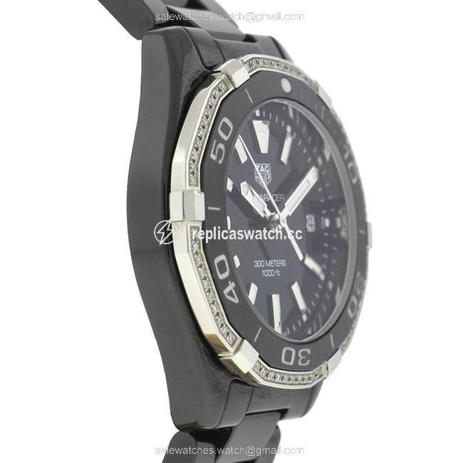 TAG Heuer Black Way1395 Aquaracer Diamond Ceramic Ladies Watch TAG Heuer Black Way1395 Aquaracer Diamond Ceramic Ladies Watch