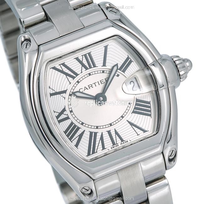 Cartier Silver Roadster W62016v3 36mm Dial with Stainless Steel Bracel Watch Cartier Silver Roadster W62016v3 36mm Dial with Stainless Steel Bracel Watch