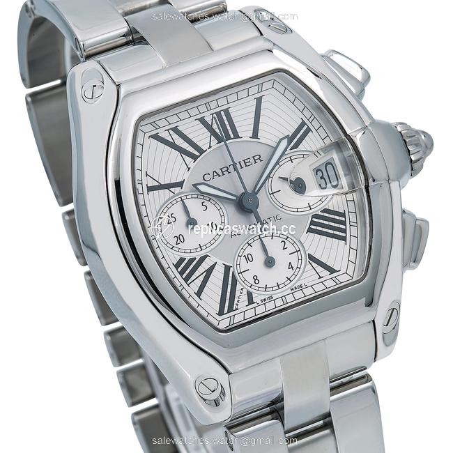 Cartier Silver Roadster W62019x6 42 X 48 Mm Dial with Stainless Steel Watch Cartier Silver Roadster W62019x6 42 X 48 Mm Dial with Stainless Steel Watch