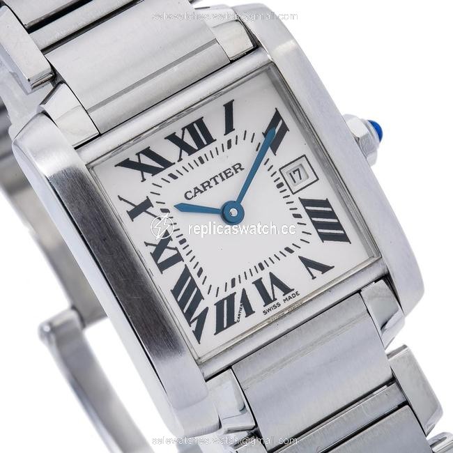 Cartier White Tank Fran?aise W51011q3 25mm Dial with Stainless Steel Watch Cartier White Tank Fran?aise W51011q3 25mm Dial with Stainless Steel Watch