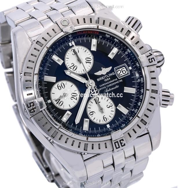 Breitling Black Chronomat Evolution A13356 44mm Dial with Stainless St Watch Breitling Black Chronomat Evolution A13356 44mm Dial with Stainless St Watch