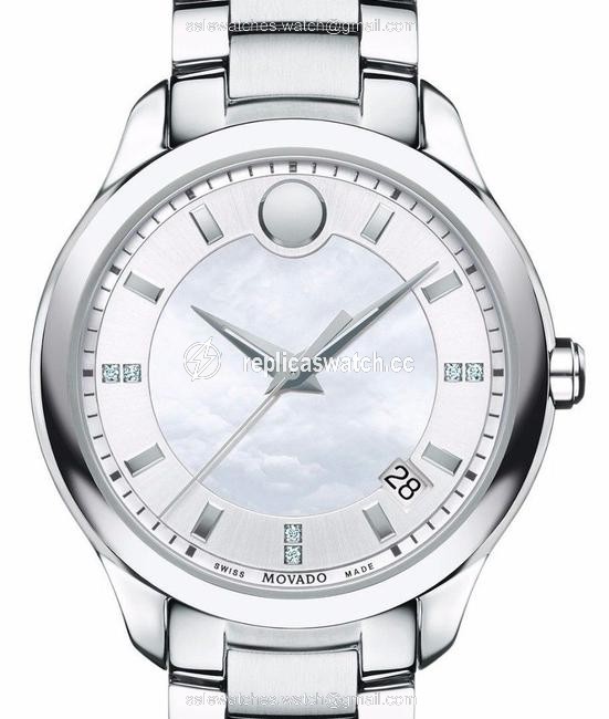 Movado Silver Bellina Stainless Mother Of Pearl Diamond Womens 0606978 Watch Movado Silver Bellina Stainless Mother Of Pearl Diamond Womens 0606978 Watch