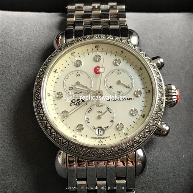 Michele Silver Csx Diamond Watch Michele Silver Csx Diamond Watch