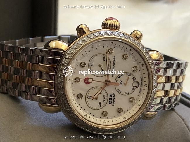 Michele Gold/Silver Csx-36 Diamond Mother-of-pearl Dial Watch Michele Gold/Silver Csx-36 Diamond Mother-of-pearl Dial Watch