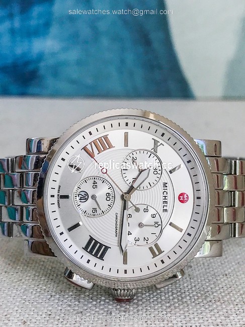 Michele Silver Stainless Steel Sport Sail Watch Michele Silver Stainless Steel Sport Sail Watch