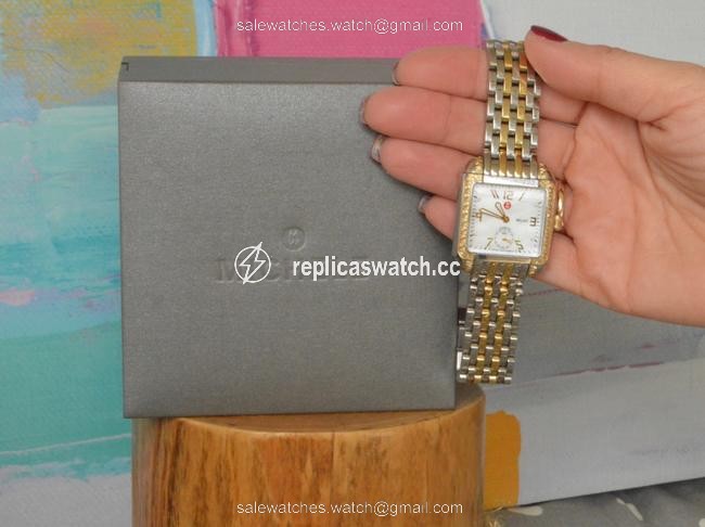 Michele Silver White Mother Of Pearl with Diamonds Milou Watch Michele Silver White Mother Of Pearl with Diamonds Milou Watch