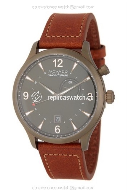 Movado Medium Green Mens Heritage Leather Strap 43mm Watch Movado Medium Green Mens Heritage Leather Strap 43mm Watch