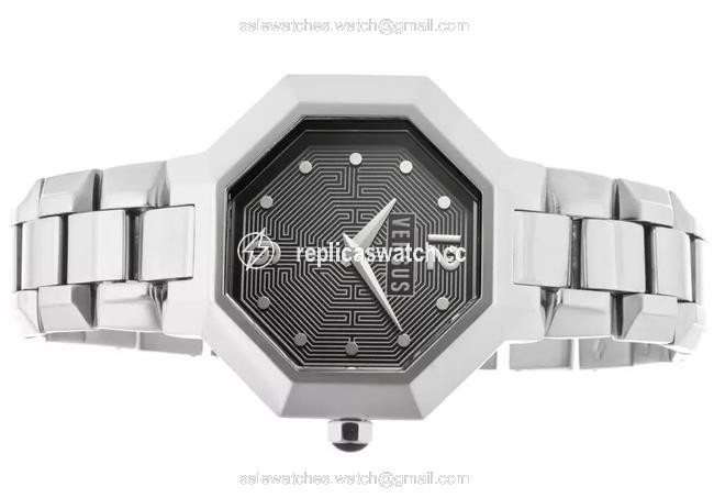Versace Black/Light Silver Versus From Womens Labyrinth Black/Light Dial Watch Versace Black/Light Silver Versus From Womens Labyrinth Black/Light Dial Watch