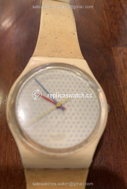 Swatch White Blue Yellow Red Grey Vintage Watch Swatch White Blue Yellow Red Grey Vintage Watch