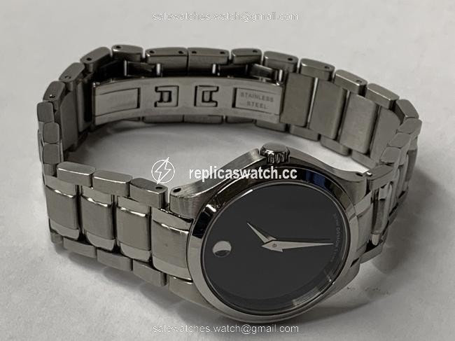 Movado Black/Silver 0606784 Collection Stainless Steel Watch Movado Black/Silver 0606784 Collection Stainless Steel Watch