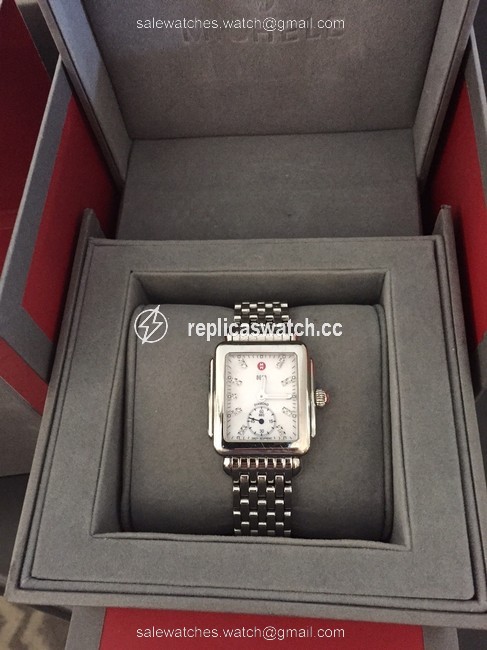 Michele Silver deco 16 Diamond Dial Watch Michele Silver deco 16 Diamond Dial Watch