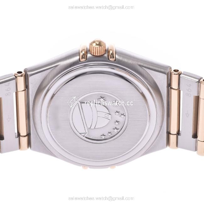 Omega Champagne 18k Yellow Gold and Stainless Steel Constellation 1272.1 Quartz Womens Wristwatch 22 Mm Watch Omega Champagne 18k Yellow Gold and Stainless Steel Constellation 1272.1 Quartz Womens Wristwatch 22 Mm Watch