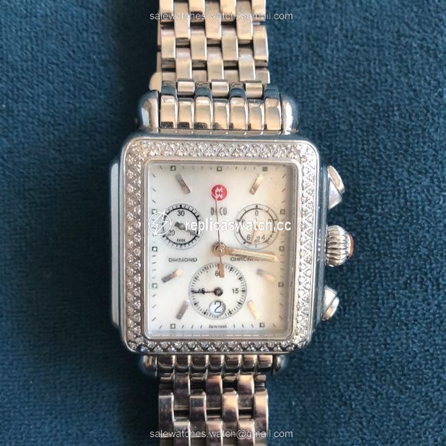 Michele Silver Deco Diamond Watch Michele Silver Deco Diamond Watch