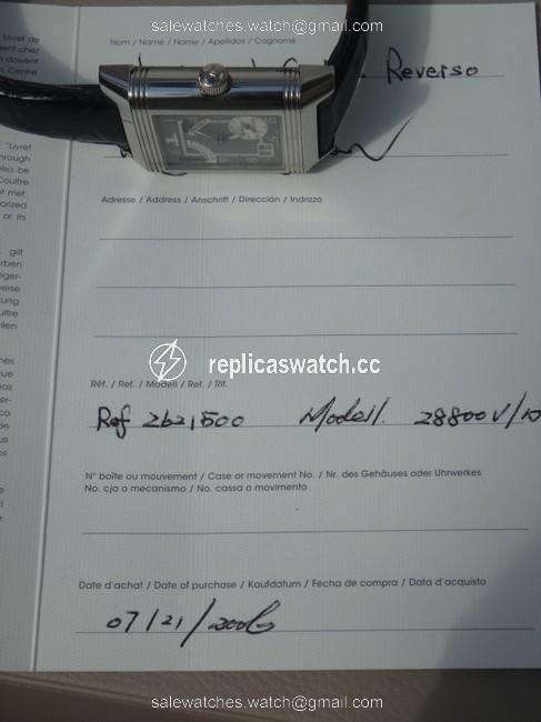 Jaeger-LeCoultre White Gold and Black Leather Reverso Septantieme Ltd To 500 Pieces - Platinum Model 28800 V/H Watch Jaeger-LeCoultre White Gold and Black Leather Reverso Septantieme Ltd To 500 Pieces - Platinum Model 28800 V/H Watch