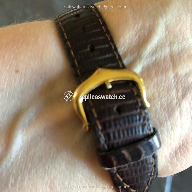 Cartier Ivory Gold Brown Tank De Must 18k Vermeil Watch Cartier Ivory Gold Brown Tank De Must 18k Vermeil Watch