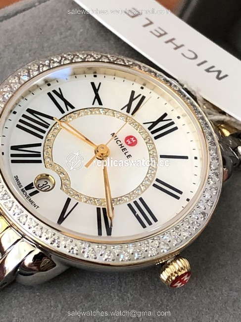 Michele Gold/Silver Gold/Silver Serein 16 Mid Two-tone Diamond Mww21b000032 Watch Michele Gold/Silver Gold/Silver Serein 16 Mid Two-tone Diamond Mww21b000032 Watch