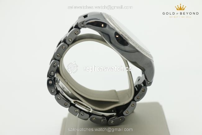 Michele Black Ceramic Diamond Bezel Jetway Watch Michele Black Ceramic Diamond Bezel Jetway Watch
