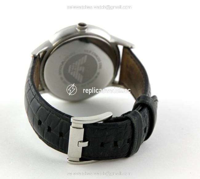 Emporio Armani Mens Classic Black Dial 43mm Watch Emporio Armani Mens Classic Black Dial 43mm Watch