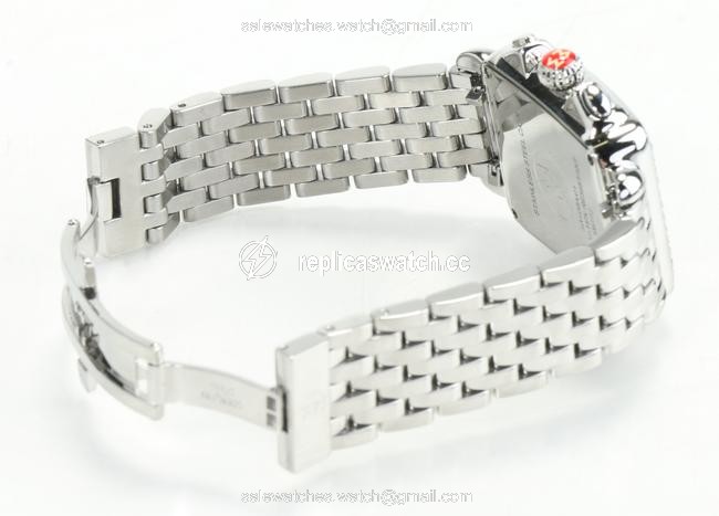 Michele Silver Deco Diamond Bezel Watch Michele Silver Deco Diamond Bezel Watch