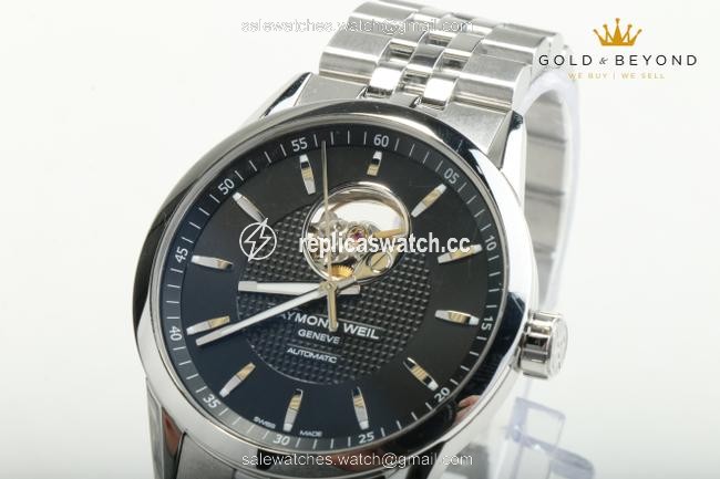 Raymond Weil Silver/Black 2710 Open Heart Watch Raymond Weil Silver/Black 2710 Open Heart Watch