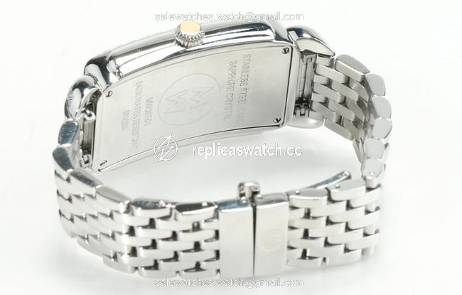 Michele Silver Deco Diamonds Stainless Steel Watch Michele Silver Deco Diamonds Stainless Steel Watch