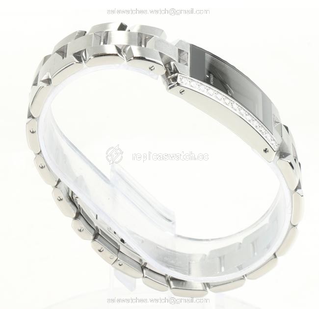 Movado Black/Silver 26mm Eliro Diamond Rectangular Watch Movado Black/Silver 26mm Eliro Diamond Rectangular Watch