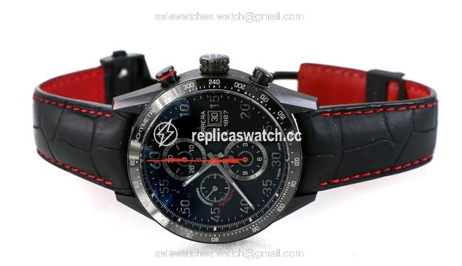 TAG Heuer Pvd Titanium/ Red Carrera Chronographe 43mm Car2a80 Watch TAG Heuer Pvd Titanium/ Red Carrera Chronographe 43mm Car2a80 Watch