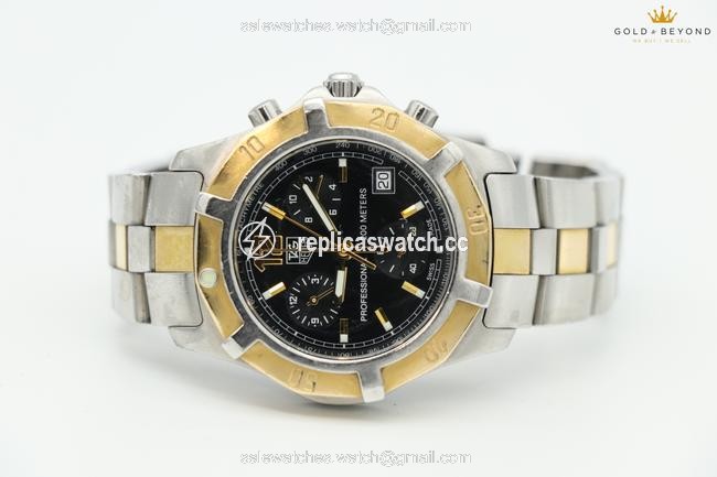TAG Heuer Black/ Two Tone 2000 Exclusive Chronograph Cn1152 Watch TAG Heuer Black/ Two Tone 2000 Exclusive Chronograph Cn1152 Watch