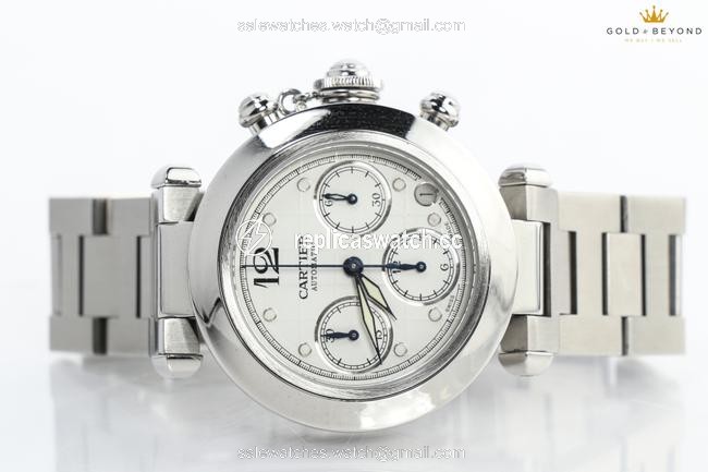 Cartier Silver/ Stainless Steel Pasha Chronograph 2412 Watch Cartier Silver/ Stainless Steel Pasha Chronograph 2412 Watch