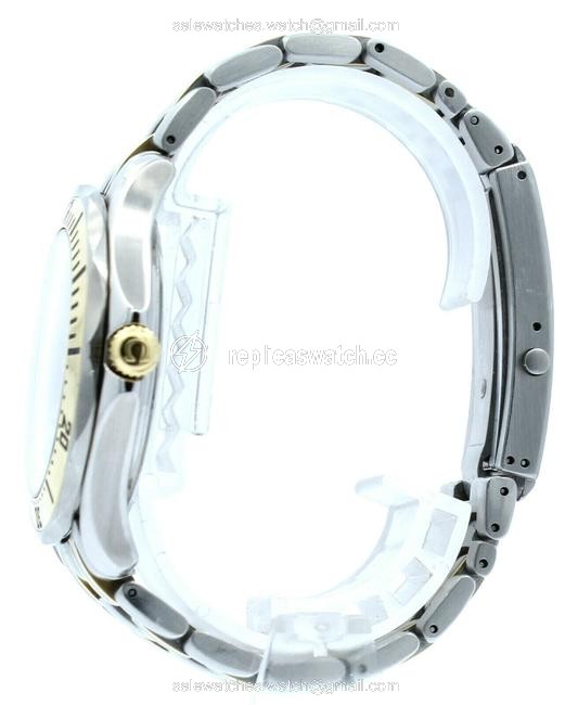 Omega Silver and Gold Seamaster Steel 18k 300m Quartz 40mm Full Size Mens Watch Omega Silver and Gold Seamaster Steel 18k 300m Quartz 40mm Full Size Mens Watch