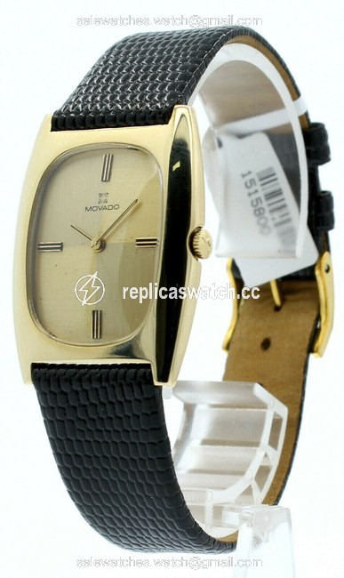 Movado Gold Vintage 14k Solid Yellow Tonneau Mens Dress Watch Movado Gold Vintage 14k Solid Yellow Tonneau Mens Dress Watch