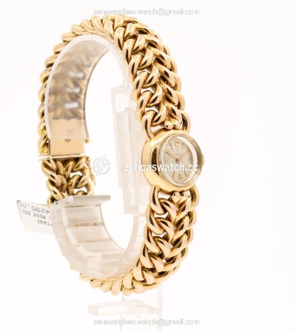 Omega Gold Ladies Vintage 14k Rose Double Woven 54.9 Grams Watch Omega Gold Ladies Vintage 14k Rose Double Woven 54.9 Grams Watch