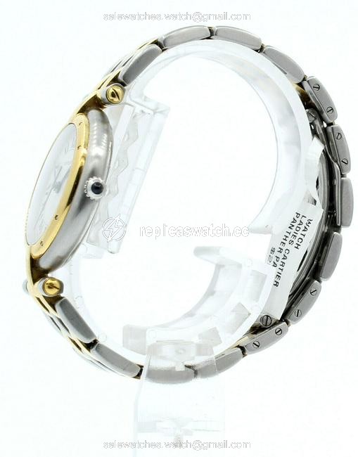 Cartier Gold Roman Ladies Panther Panthere 18k Stainless Steel Round Watch Cartier Gold Roman Ladies Panther Panthere 18k Stainless Steel Round Watch
