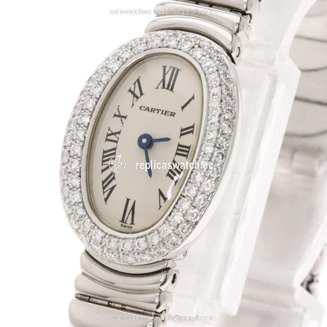 Cartier Wb5095l2 Mini Venueir K18 White Gold Diamond Ladies Watch Cartier Wb5095l2 Mini Venueir K18 White Gold Diamond Ladies Watch