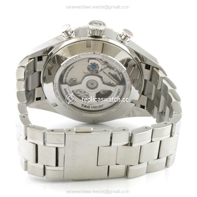 TAG Heuer Carrera Chronograph Caliber 1887 Car2014 Silver Black Mens Stainless Steel Watch TAG Heuer Carrera Chronograph Caliber 1887 Car2014 Silver Black Mens Stainless Steel Watch