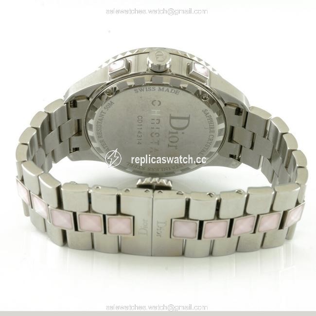 Dior Crystal Chronograph Cd114314 Silver Pink Womens Mens Stainless Steel Watch Dior Crystal Chronograph Cd114314 Silver Pink Womens Mens Stainless Steel Watch