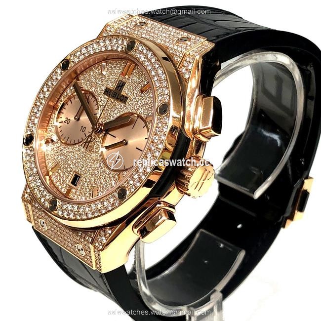 Hublot Classic Fusion Chrono Mens Yellow K18 Pink Gold Rubber 521 / Ox 9010 Lr 1704 Watch Hublot Classic Fusion Chrono Mens Yellow K18 Pink Gold Rubber 521 / Ox 9010 Lr 1704 Watch